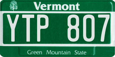 VT license plate YTP807