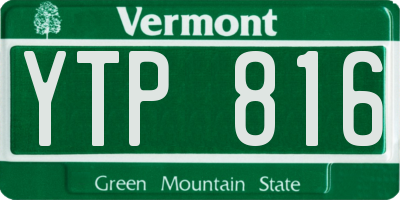VT license plate YTP816