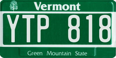 VT license plate YTP818