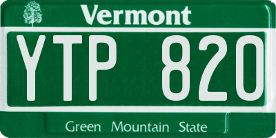 VT license plate YTP820