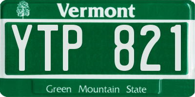 VT license plate YTP821