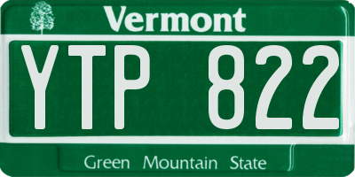 VT license plate YTP822