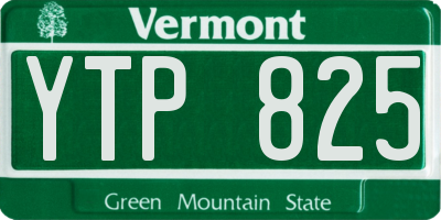 VT license plate YTP825