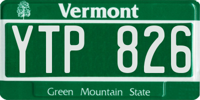VT license plate YTP826