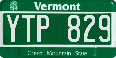 VT license plate YTP829