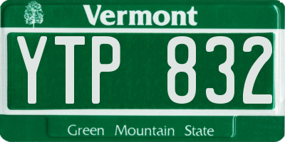 VT license plate YTP832
