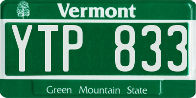 VT license plate YTP833