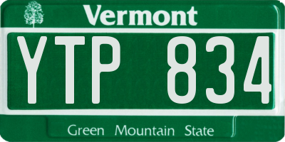 VT license plate YTP834