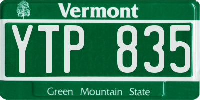 VT license plate YTP835