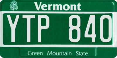 VT license plate YTP840