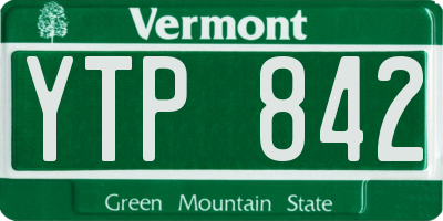 VT license plate YTP842