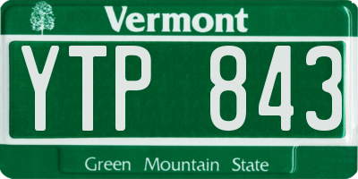VT license plate YTP843