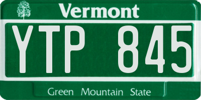 VT license plate YTP845