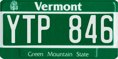 VT license plate YTP846