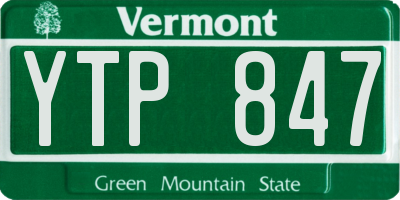 VT license plate YTP847