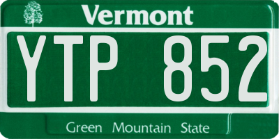 VT license plate YTP852