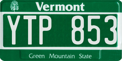 VT license plate YTP853