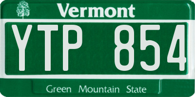 VT license plate YTP854