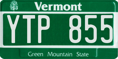 VT license plate YTP855
