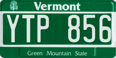 VT license plate YTP856
