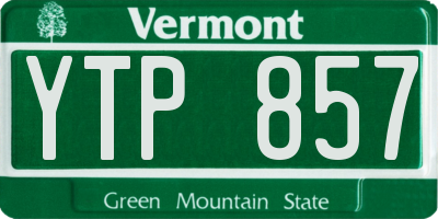 VT license plate YTP857