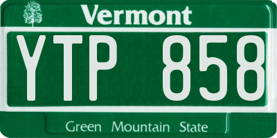 VT license plate YTP858