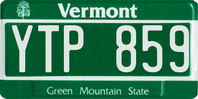 VT license plate YTP859