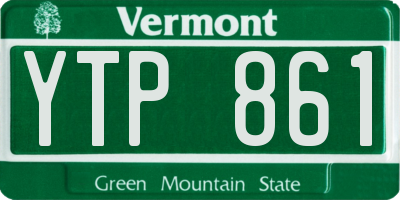 VT license plate YTP861