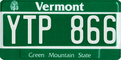 VT license plate YTP866