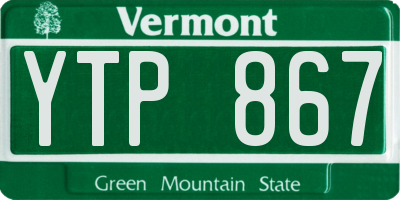VT license plate YTP867