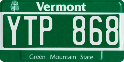VT license plate YTP868