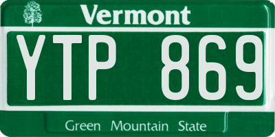 VT license plate YTP869