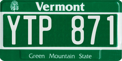 VT license plate YTP871