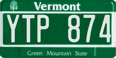 VT license plate YTP874