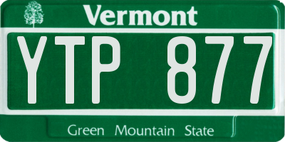 VT license plate YTP877