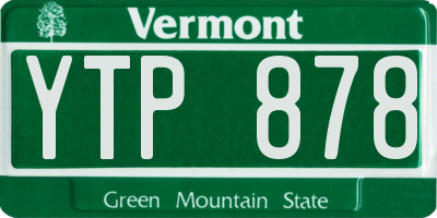 VT license plate YTP878