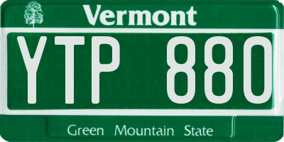 VT license plate YTP880