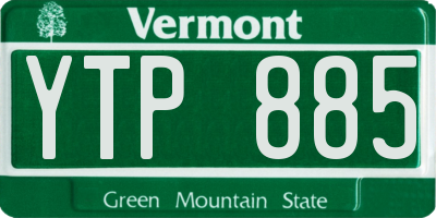 VT license plate YTP885