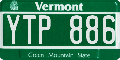 VT license plate YTP886