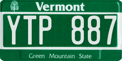 VT license plate YTP887