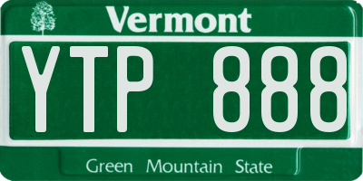 VT license plate YTP888