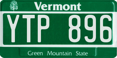 VT license plate YTP896