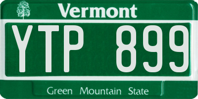 VT license plate YTP899