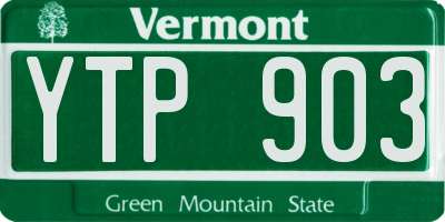 VT license plate YTP903
