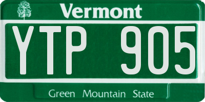VT license plate YTP905