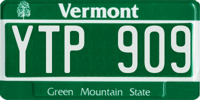 VT license plate YTP909