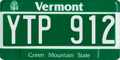 VT license plate YTP912