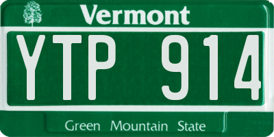 VT license plate YTP914
