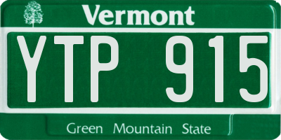 VT license plate YTP915