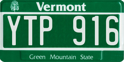 VT license plate YTP916